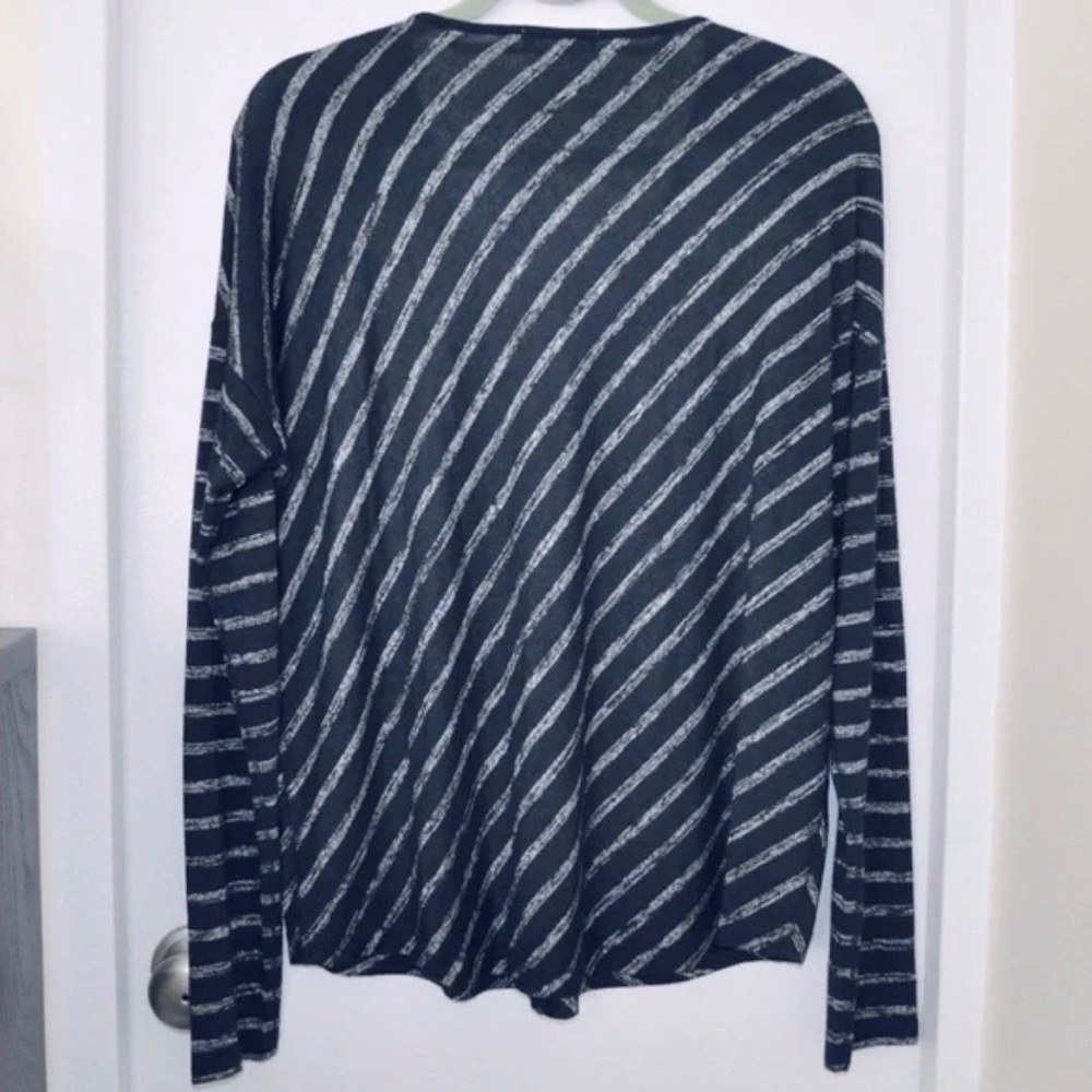 Rag & Bone Chevron Striped Sweater in Navy and Gray - Picture 2 of 6